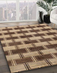 Abstract Sangria Brown Modern Rug, abs212