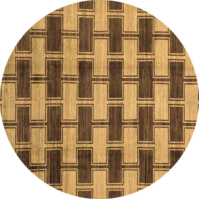 Round Machine Washable Abstract Brown Modern Rug, wshabs212brn