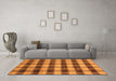 Machine Washable Abstract Orange Modern Area Rugs in a Living Room, wshabs212org