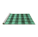 Sideview of Machine Washable Abstract Turquoise Modern Area Rugs, wshabs212turq