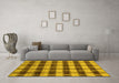 Machine Washable Abstract Yellow Modern Rug in a Living Room, wshabs212yw