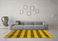 Machine Washable Abstract Yellow Modern Rug, wshabs212yw