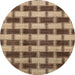 Round Machine Washable Abstract Sangria Brown Rug, wshabs212