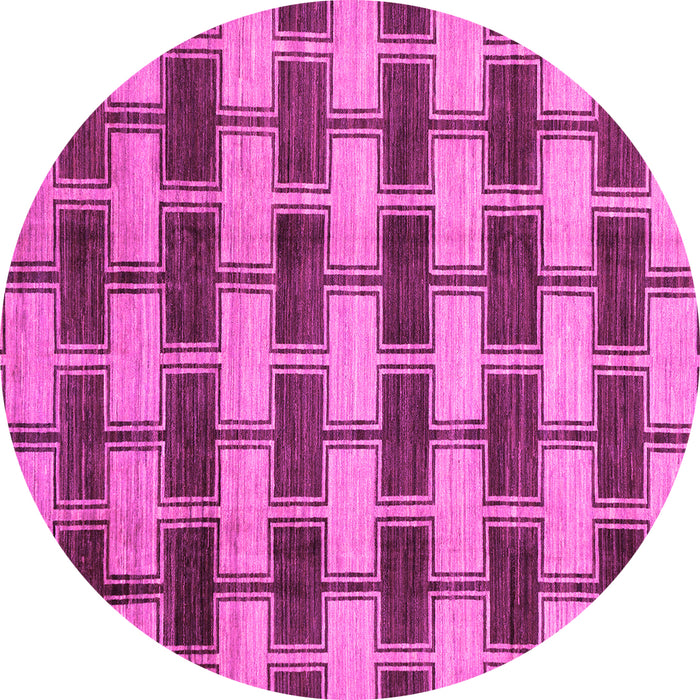 Round Abstract Pink Modern Rug, abs212pnk