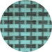 Round Abstract Light Blue Modern Rug, abs212lblu