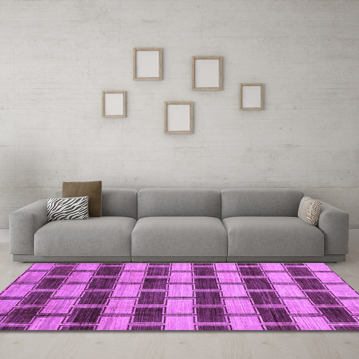 Machine Washable Abstract Purple Modern Area Rugs in a Living Room, wshabs212pur