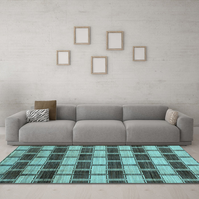 Machine Washable Abstract Light Blue Modern Rug in a Living Room, wshabs212lblu
