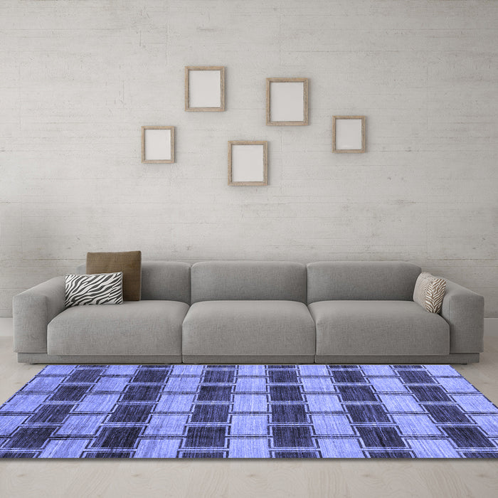 Machine Washable Abstract Blue Modern Rug in a Living Room, wshabs212blu