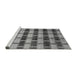 Sideview of Machine Washable Abstract Gray Modern Rug, wshabs212gry