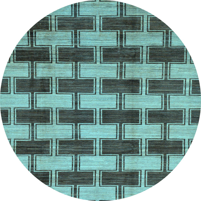 Round Machine Washable Abstract Light Blue Modern Rug, wshabs212lblu