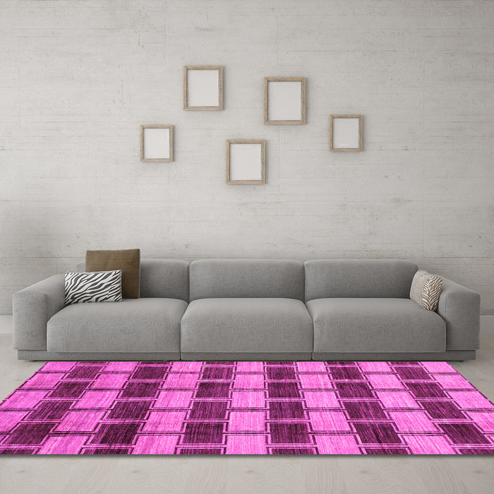 Machine Washable Abstract Pink Modern Rug in a Living Room, wshabs212pnk