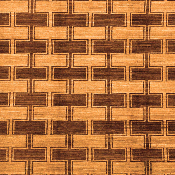 Square Abstract Orange Modern Rug, abs212org