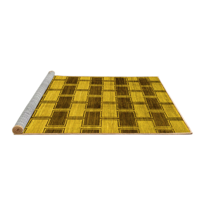 Sideview of Machine Washable Abstract Yellow Modern Rug, wshabs212yw
