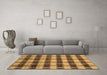 Machine Washable Abstract Brown Modern Rug in a Living Room,, wshabs212brn