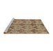 Sideview of Machine Washable Abstract Brown Sand Brown Rug, wshabs213