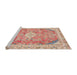 Sideview of Machine Washable Abstract Brown Rug, wshabs2130