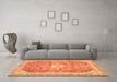 Machine Washable Abstract Orange Modern Area Rugs in a Living Room, wshabs2130org