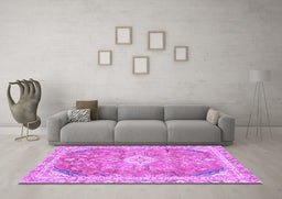 Machine Washable Abstract Purple Modern Area Rugs in a Living Room, wshabs2130pur