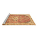 Sideview of Machine Washable Abstract Brown Modern Rug, wshabs2130brn