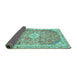 Sideview of Abstract Turquoise Modern Rug, abs2130turq