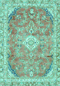 Abstract Turquoise Modern Rug, abs2130turq