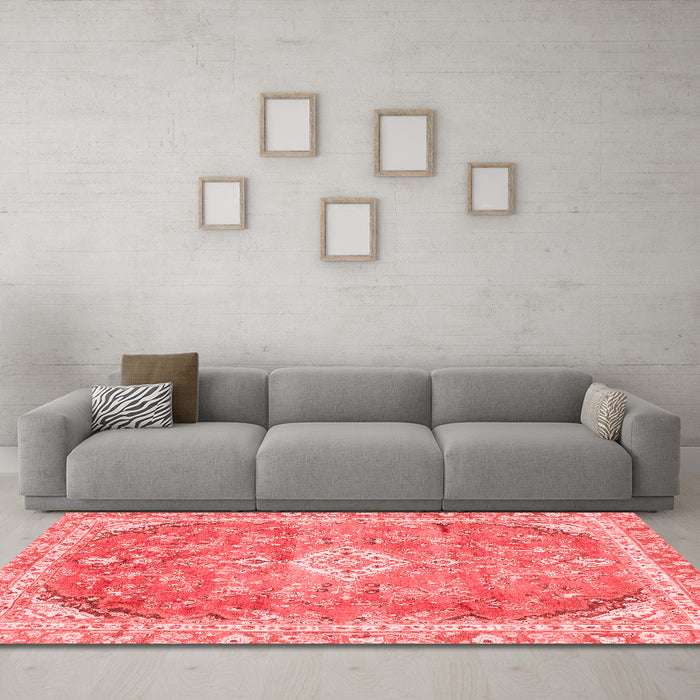 Modern Red Washable Rugs