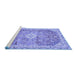 Sideview of Machine Washable Abstract Blue Modern Rug, wshabs2130blu