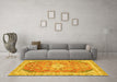 Machine Washable Abstract Yellow Modern Rug in a Living Room, wshabs2130yw