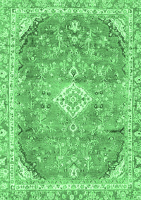 Abstract Emerald Green Modern Rug, abs2130emgrn