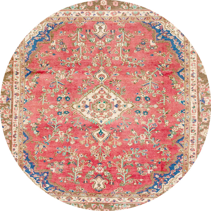 Round Abstract Brown Modern Rug, abs2130