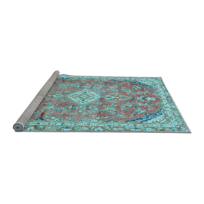 Sideview of Machine Washable Abstract Light Blue Modern Rug, wshabs2130lblu