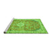 Sideview of Machine Washable Abstract Green Modern Area Rugs, wshabs2130grn