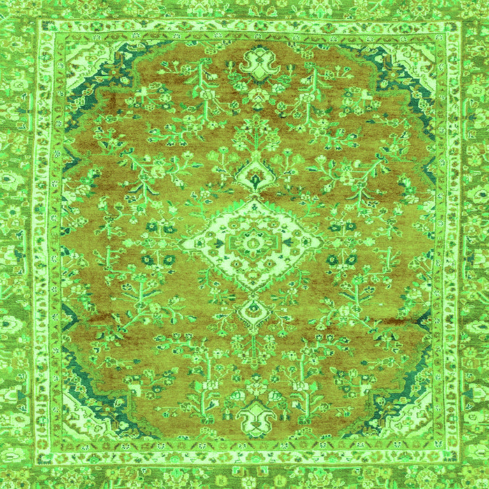 Square Abstract Green Modern Rug, abs2130grn