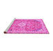 Sideview of Machine Washable Abstract Pink Modern Rug, wshabs2130pnk