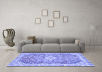 Machine Washable Abstract Blue Modern Rug, wshabs2130blu