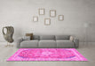 Machine Washable Abstract Pink Modern Rug in a Living Room, wshabs2130pnk