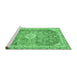 Sideview of Machine Washable Abstract Emerald Green Modern Area Rugs, wshabs2130emgrn