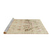 Sideview of Machine Washable Abstract Brown Sugar Brown Rug, wshabs2131