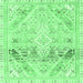 Square Machine Washable Abstract Emerald Green Modern Area Rugs, wshabs2131emgrn