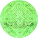 Round Abstract Green Modern Rug, abs2131grn