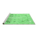 Sideview of Machine Washable Abstract Emerald Green Modern Area Rugs, wshabs2131emgrn