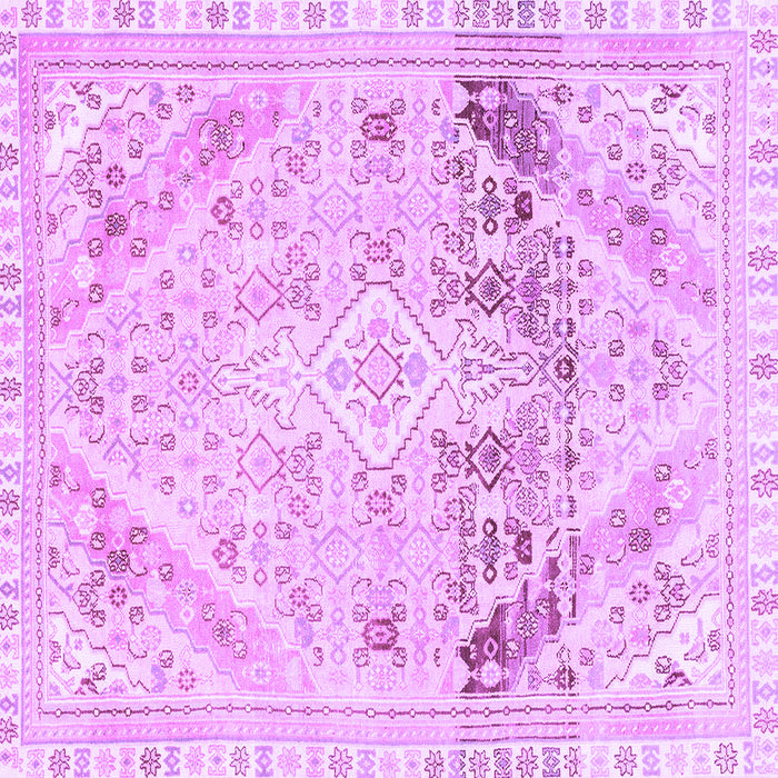 Square Machine Washable Abstract Purple Modern Area Rugs, wshabs2131pur