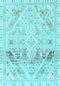 Abstract Light Blue Modern Rug, abs2131lblu