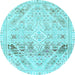 Round Machine Washable Abstract Light Blue Modern Rug, wshabs2131lblu