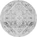 Round Abstract Gray Modern Rug, abs2131gry