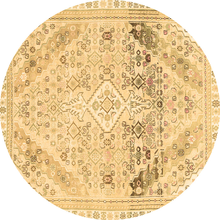 Round Abstract Brown Modern Rug, abs2131brn