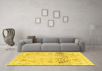 Machine Washable Abstract Yellow Modern Rug, wshabs2131yw