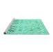 Sideview of Machine Washable Abstract Turquoise Modern Area Rugs, wshabs2131turq