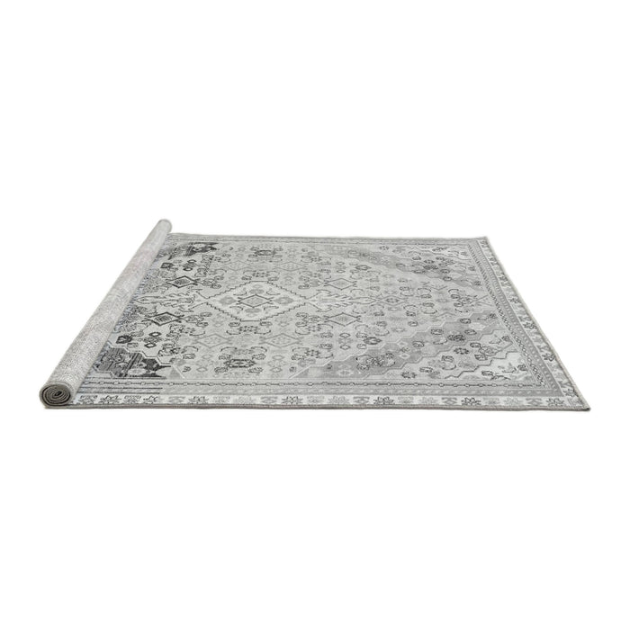 Sideview of Machine Washable Abstract Gray Modern Rug, wshabs2131gry