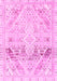 Machine Washable Abstract Pink Modern Rug, wshabs2131pnk